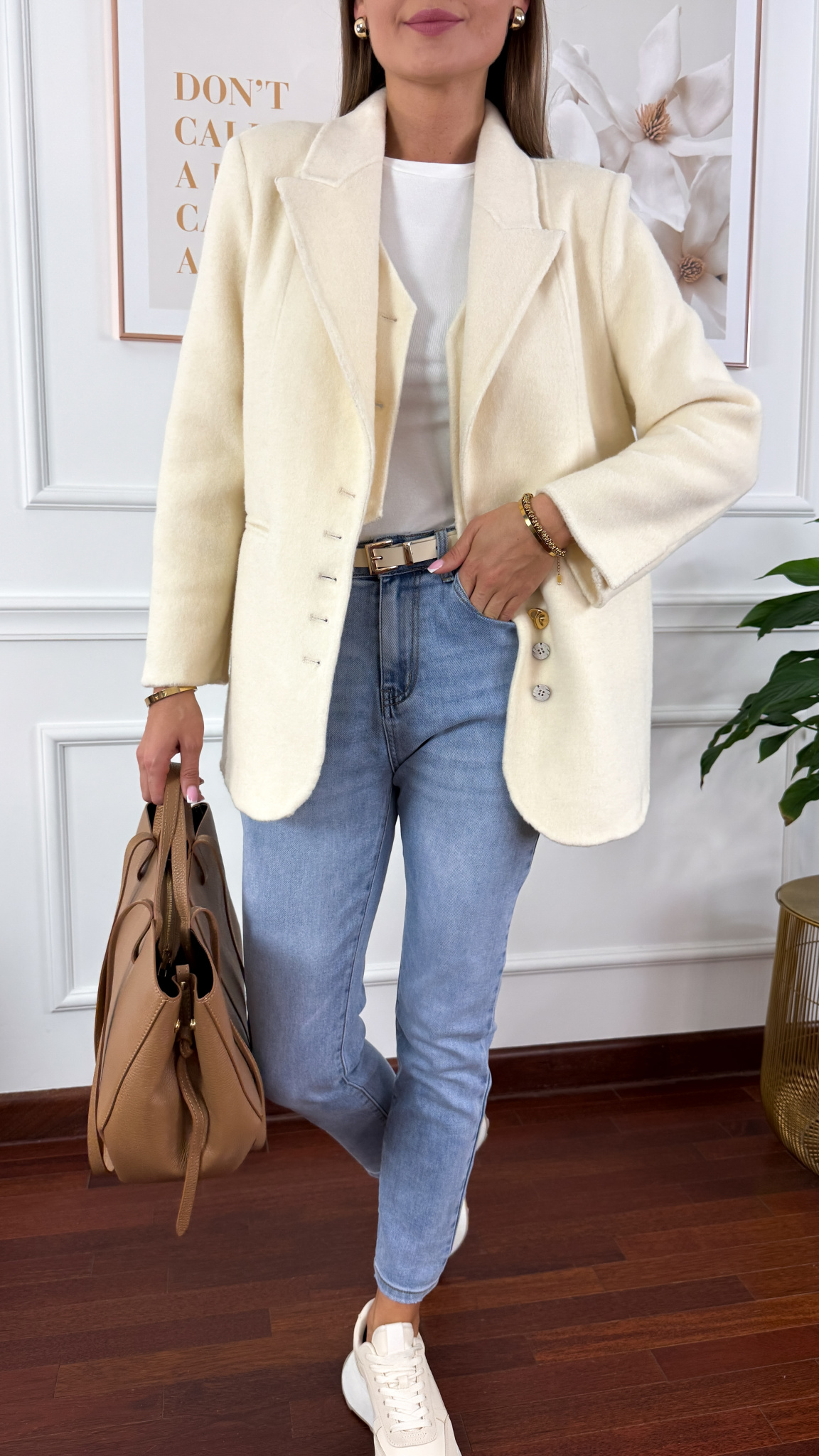 Wełniana marynarka Amira śmietanka