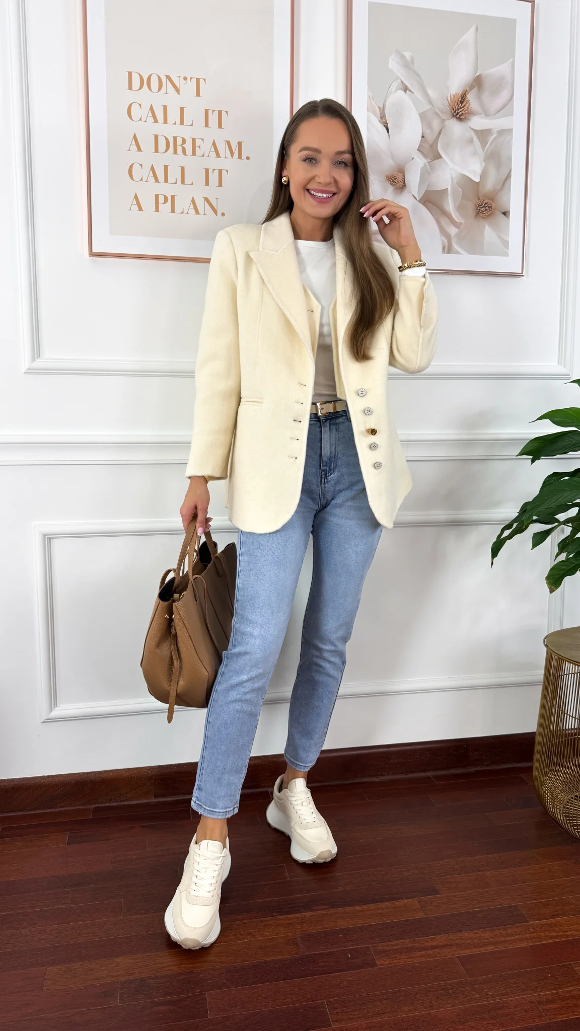 Wełniana marynarka Amira śmietanka