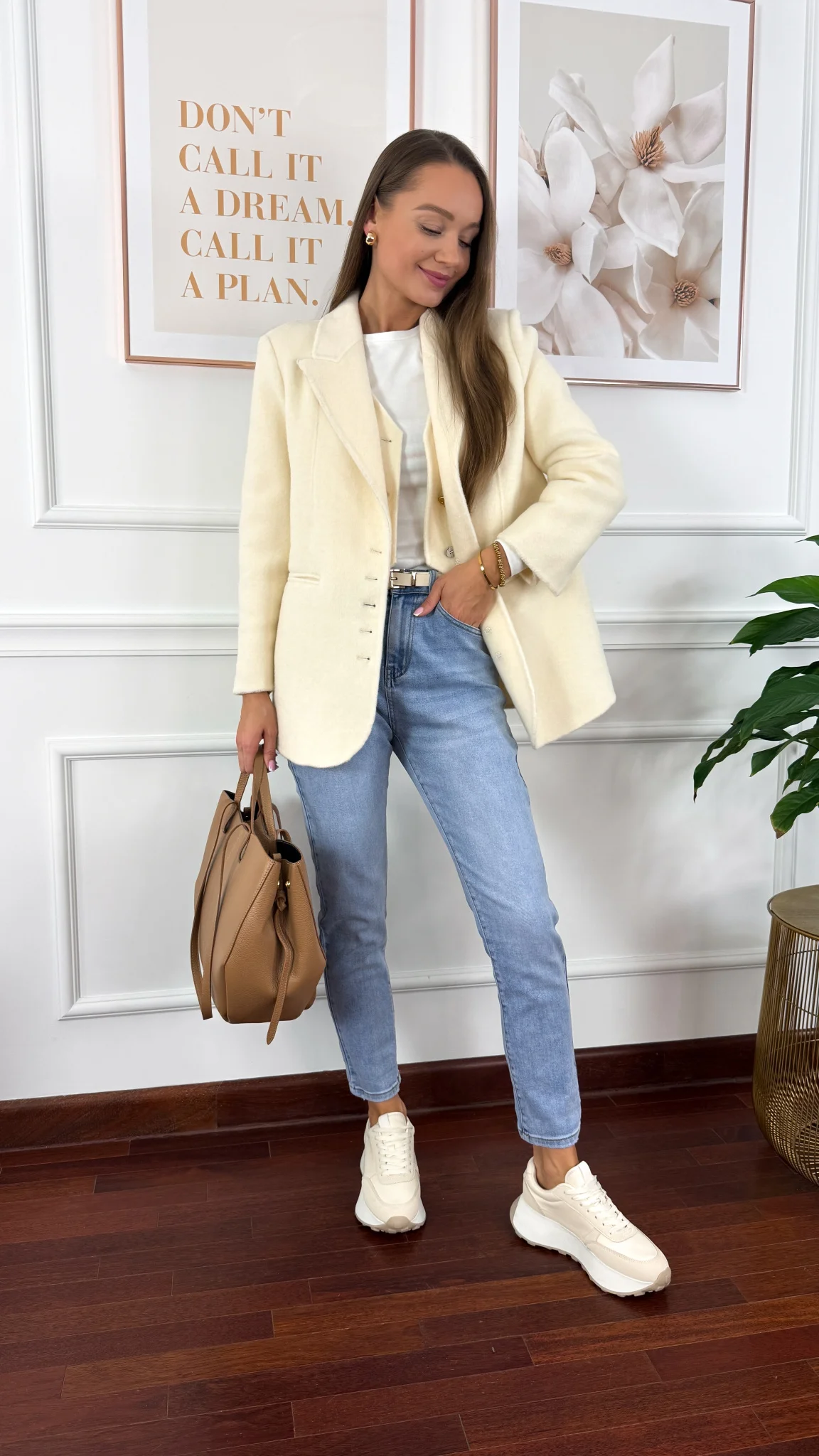 Wełniana marynarka Amira śmietanka