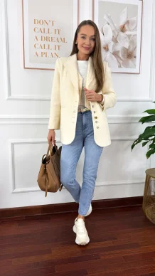 Wełniana marynarka Amira śmietanka