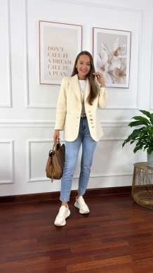 Wełniana marynarka Amira śmietanka