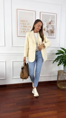 Wełniana marynarka Amira śmietanka