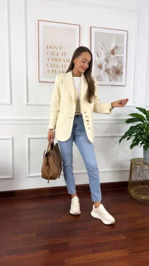 Wełniana marynarka Amira śmietanka