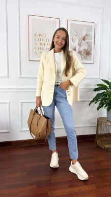 Wełniana marynarka Amira śmietanka