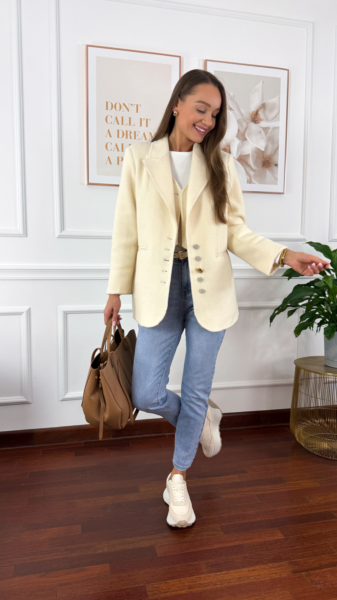 Wełniana marynarka Amira śmietanka