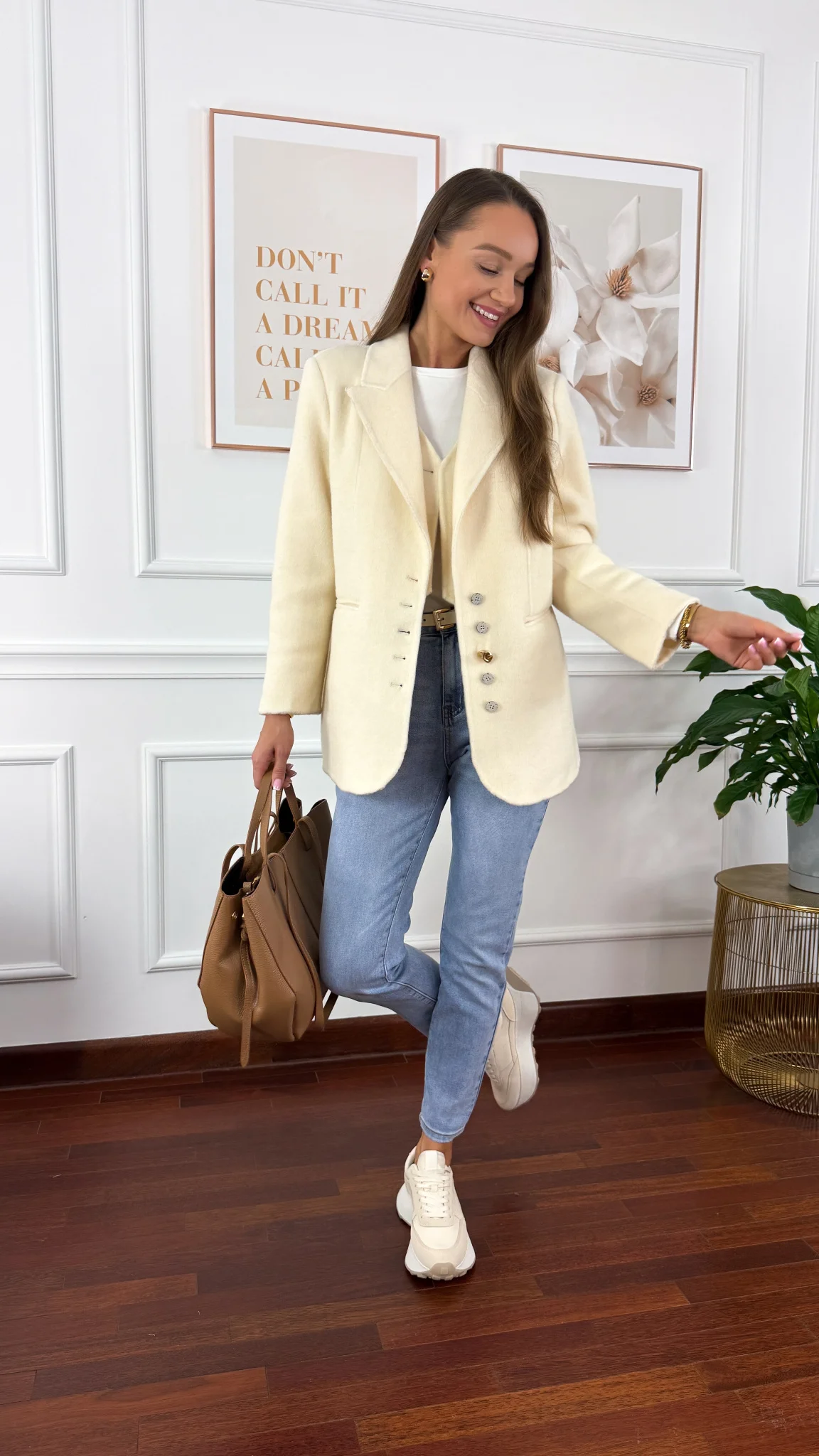 Wełniana marynarka Amira śmietanka