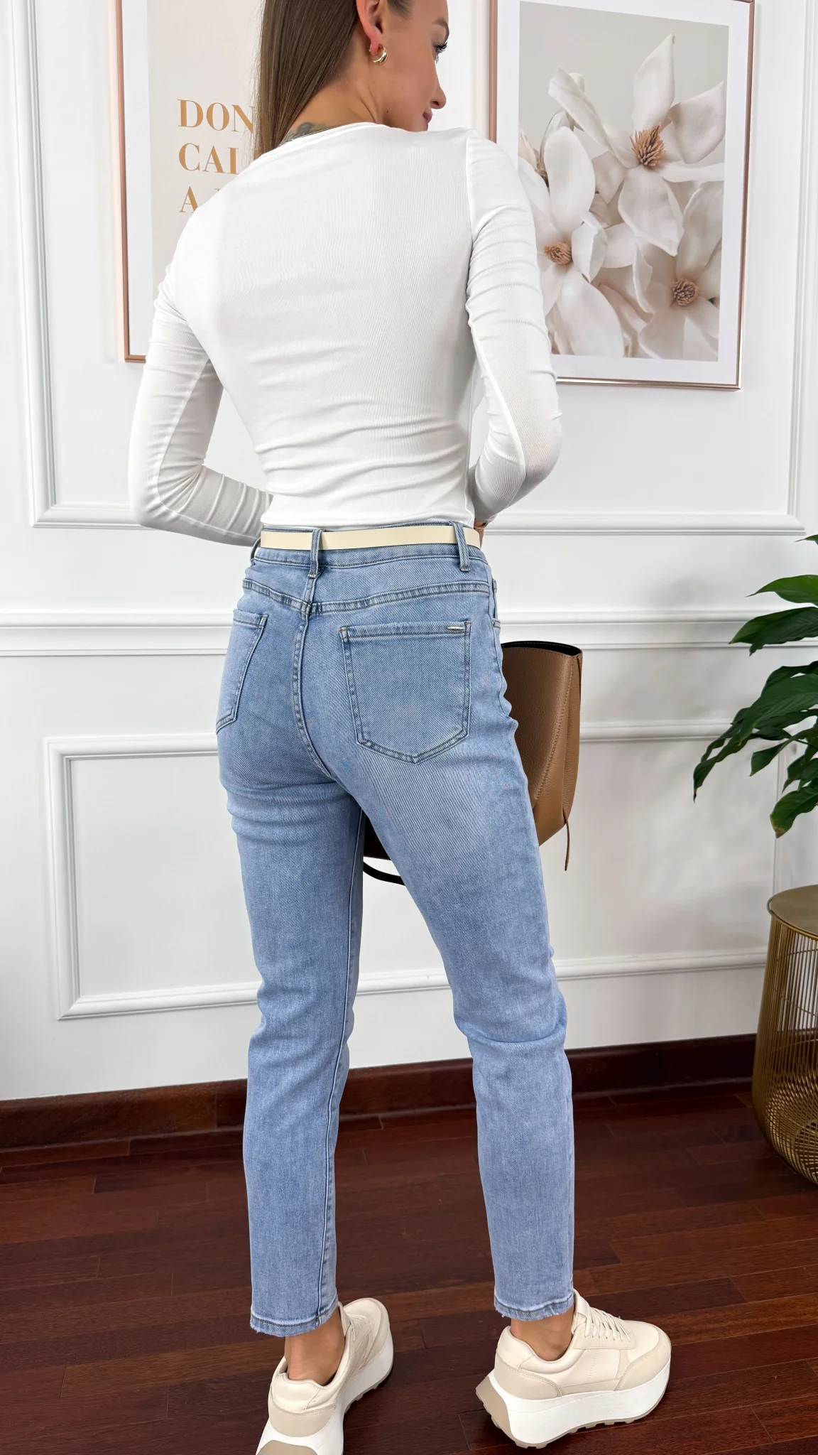 Spodnie loose fit Lumea jasny denim