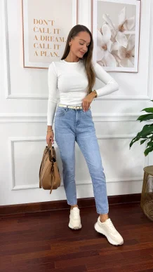 Spodnie loose fit Lumea jasny denim