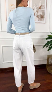 Spodnie balloon Charlotte białe