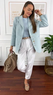 Wełniana marynarka Amira błękitna