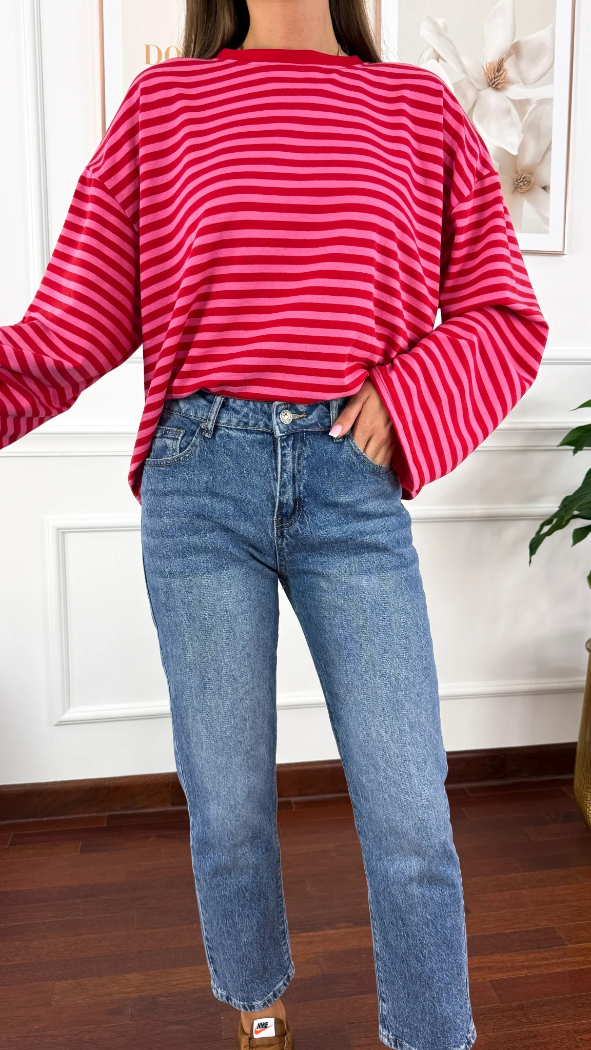 Bawełniana bluza Sally czerwono-różowa