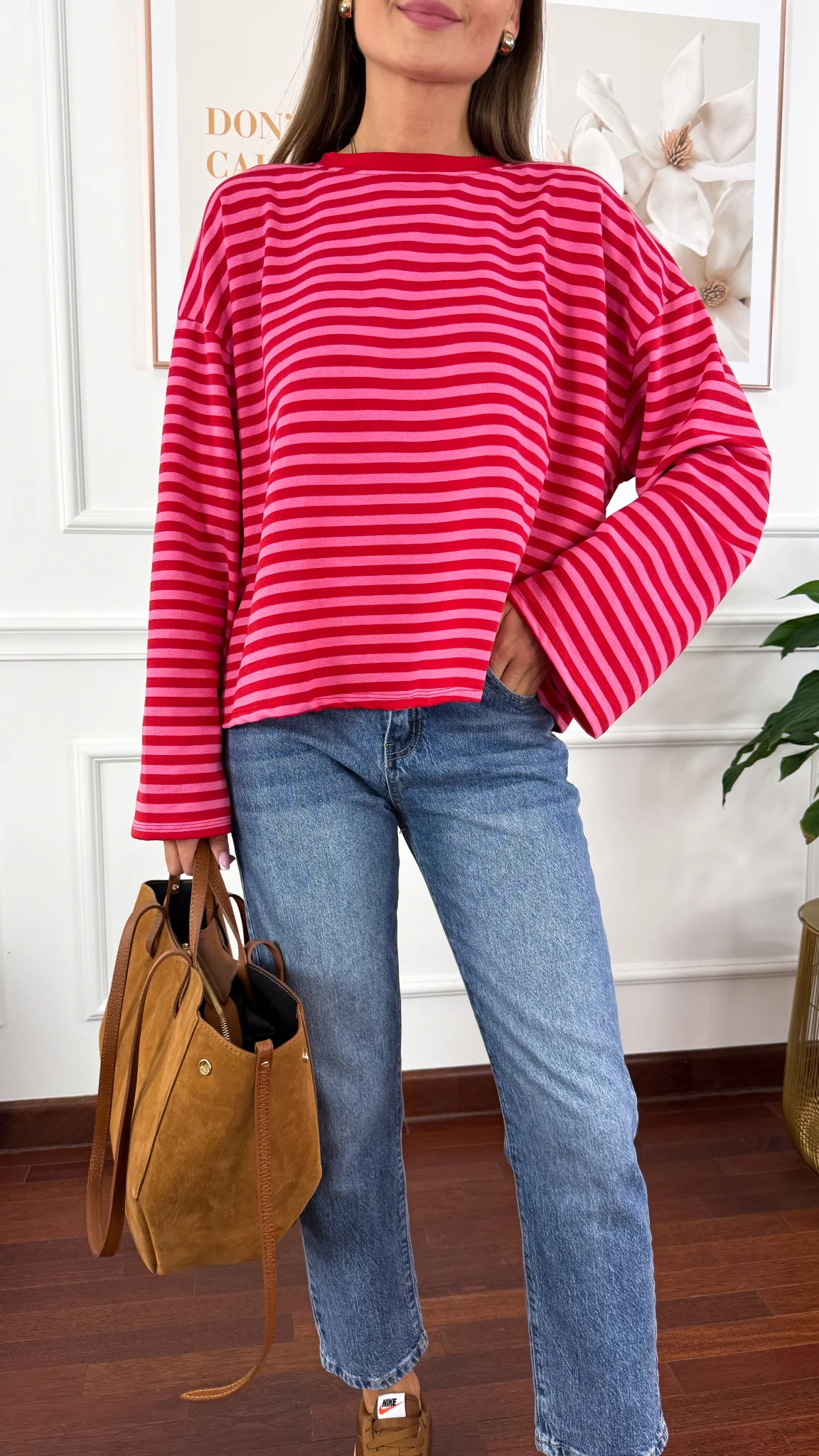 Bawełniana bluza Sally czerwono-różowa