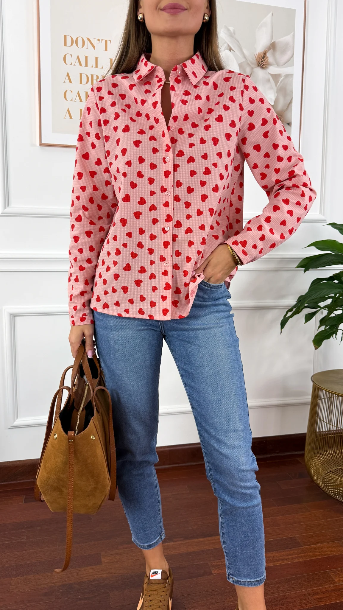 Koszula w serca Lara czerwona