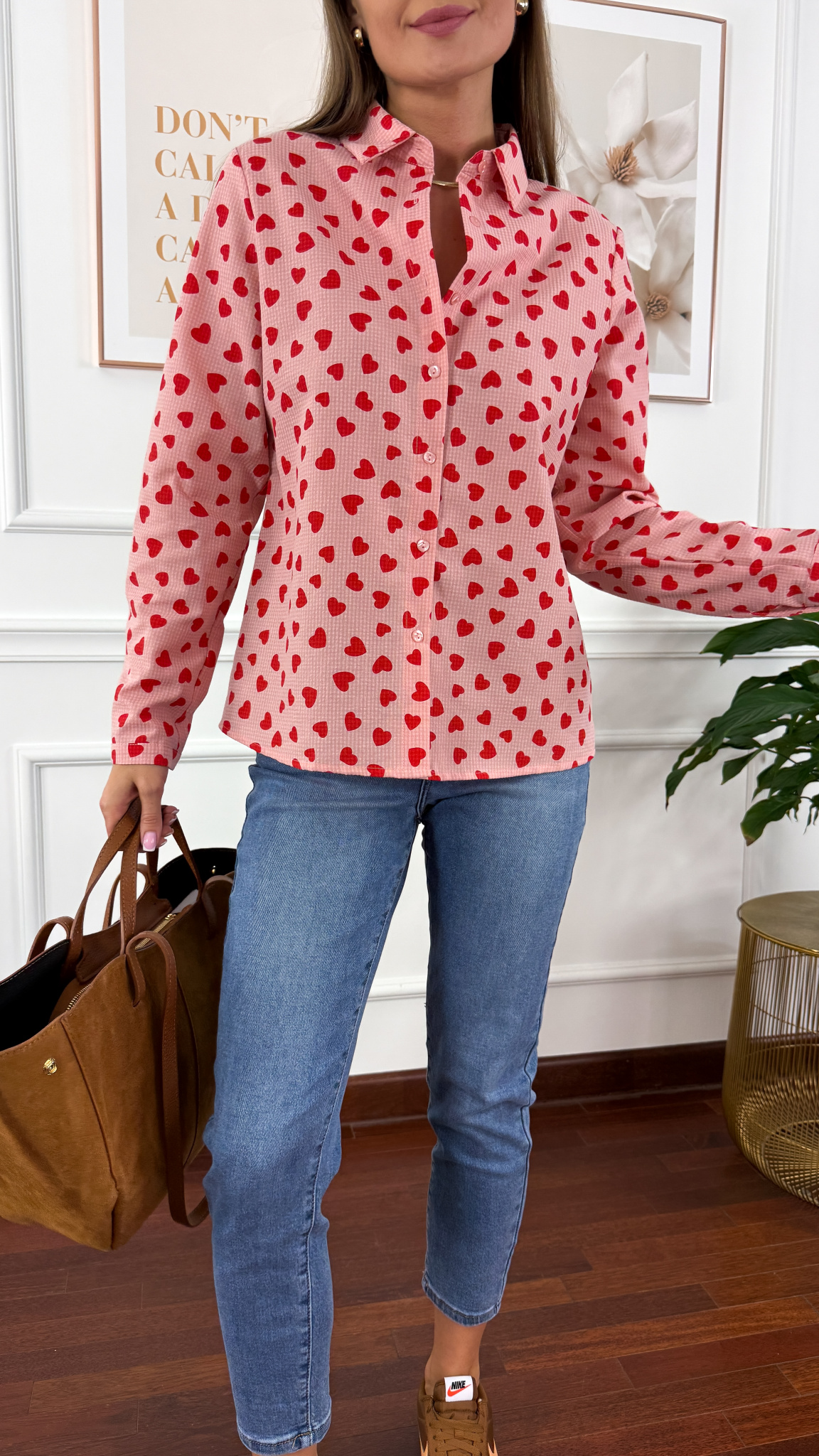 Koszula w serca Lara czerwona