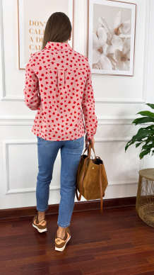 Koszula w serca Lara czerwona