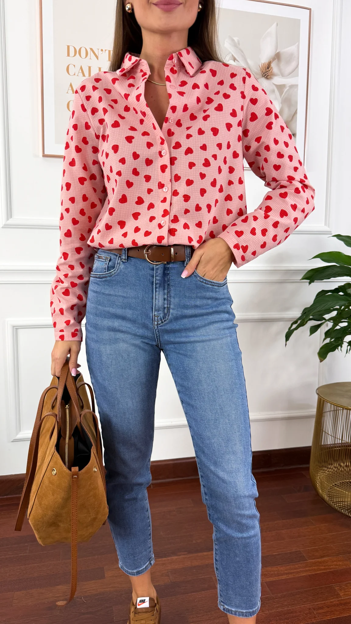 Koszula w serca Lara czerwona