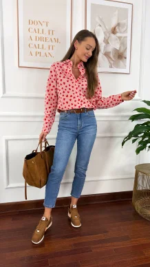 Koszula w serca Lara czerwona