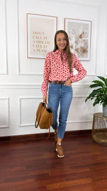 Koszula w serca Lara czerwona