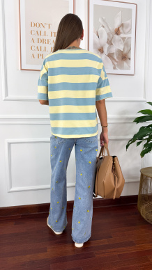 Bawełniany T-shirt Marina w paski