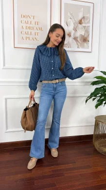 Spodnie dzwony Velora denim