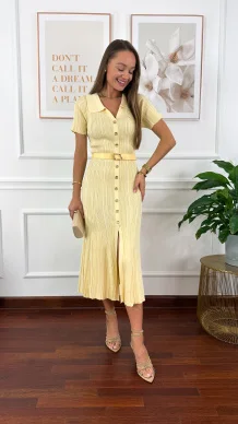 Wiskozowa sukienka Gaby żółta