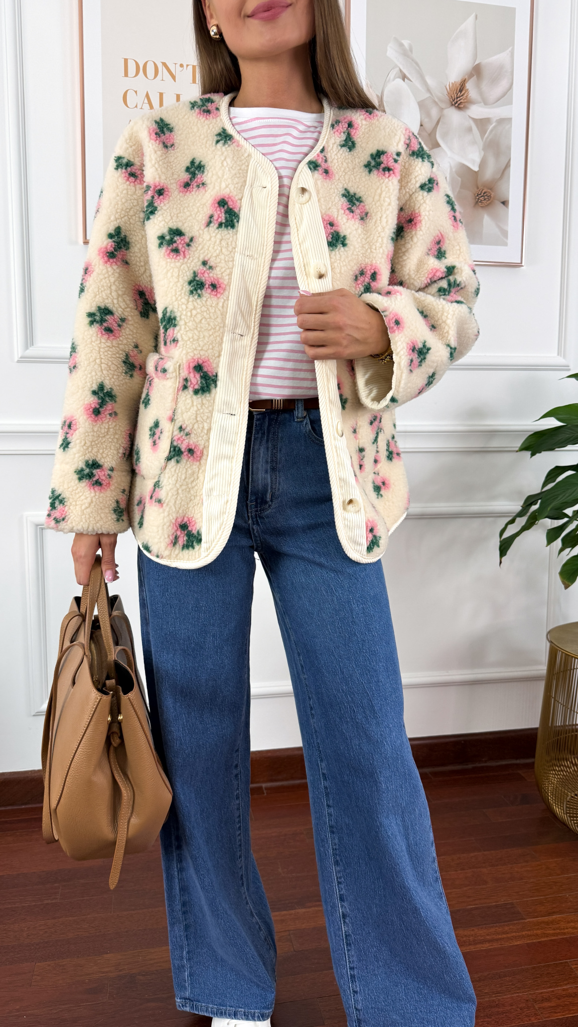 Kurtka polarowa Sabia w kwiaty