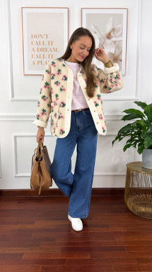 Kurtka polarowa Sabia w kwiaty