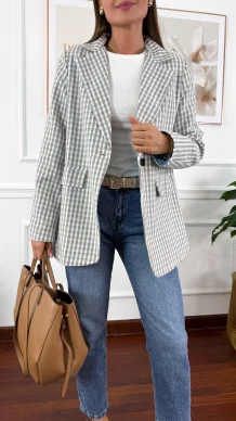 Bawełniana Marynarka Cosima w kratkę