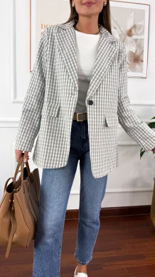 Bawełniana Marynarka Cosima w kratkę