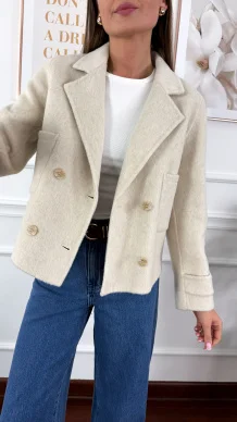 Wełniana kurtka Bellis beżowa