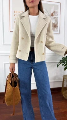 Wełniana kurtka Bellis beżowa