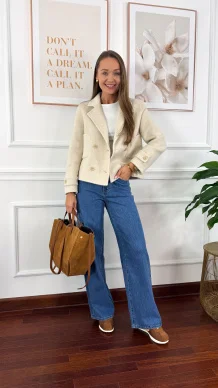 Wełniana kurtka Bellis beżowa