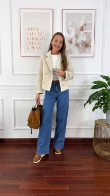 Wełniana kurtka Bellis beżowa