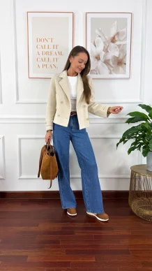 Wełniana kurtka Bellis beżowa