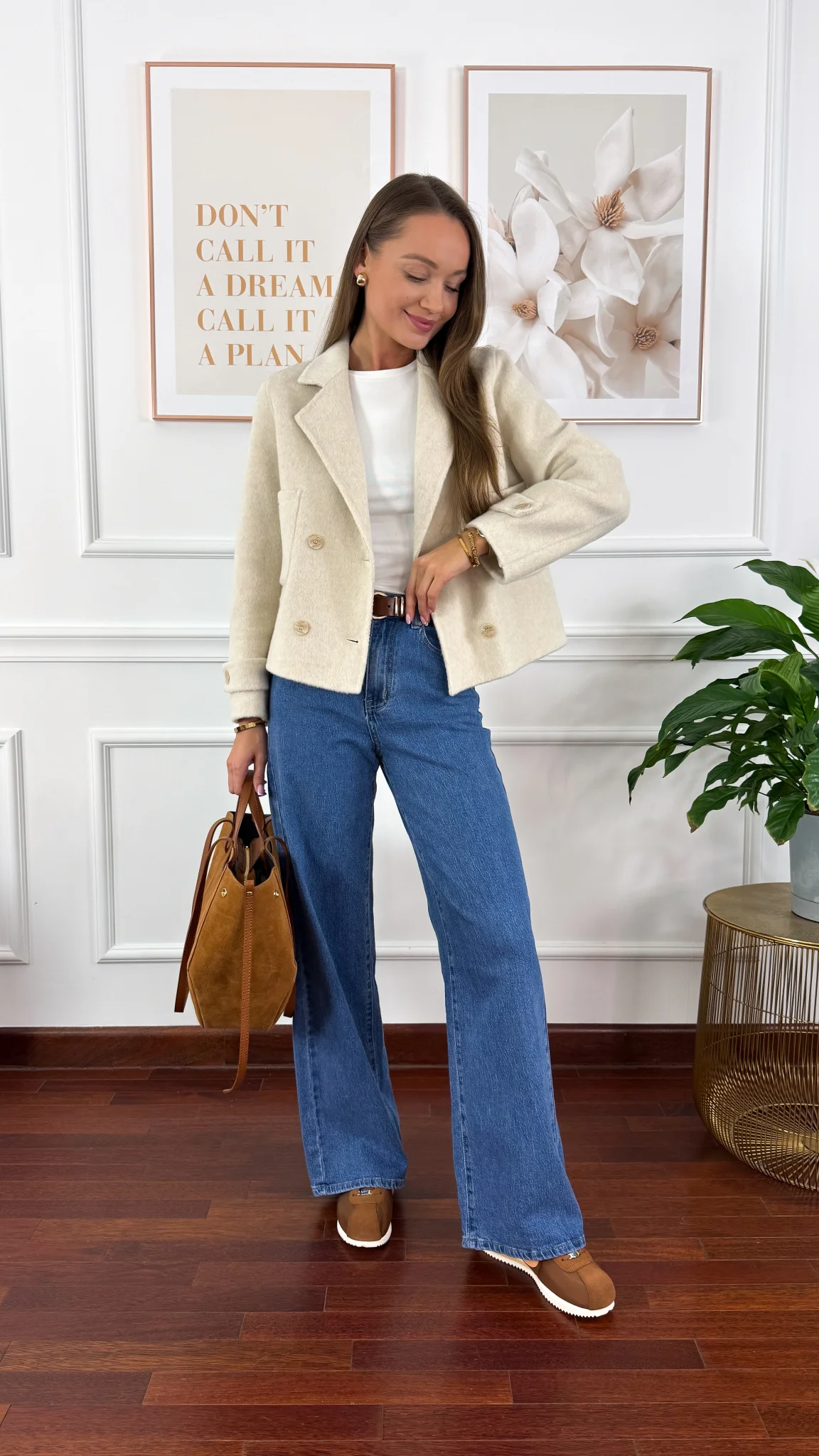 Wełniana kurtka Bellis beżowa