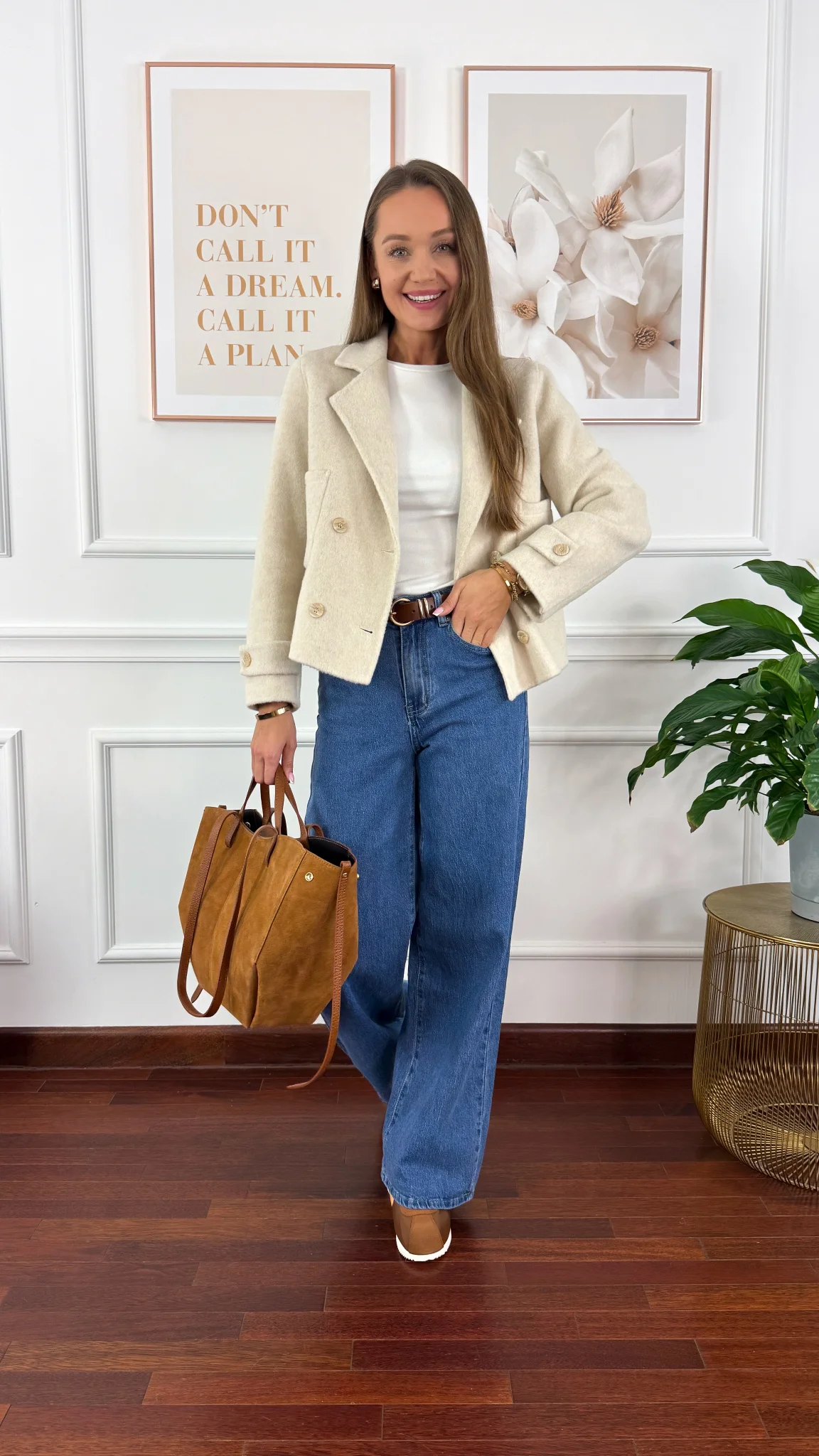 Wełniana kurtka Bellis beżowa