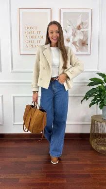 Wełniana kurtka Bellis beżowa