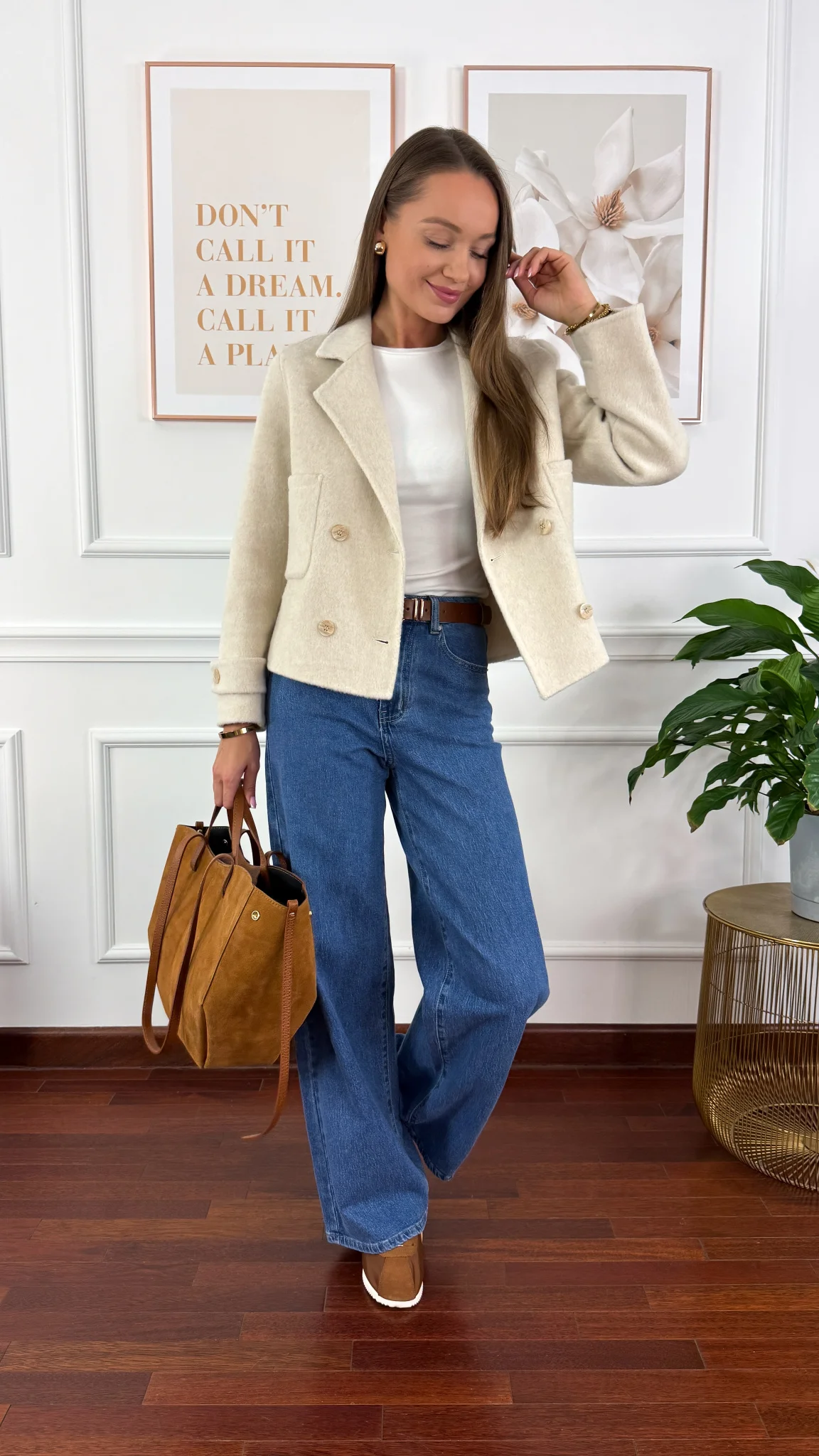 Wełniana kurtka Bellis beżowa