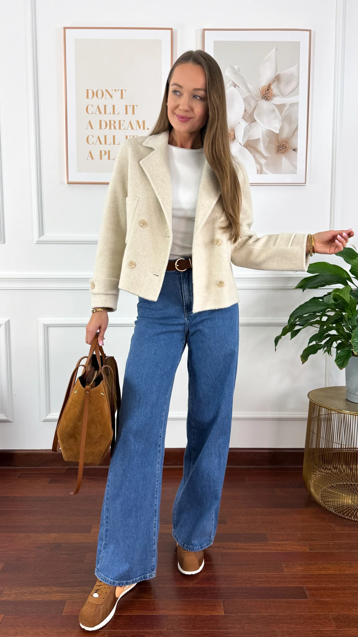 Wełniana kurtka Bellis beżowa