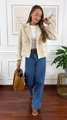 Wełniana kurtka Bellis beżowa