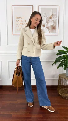 Wełniana kurtka Bellis beżowa