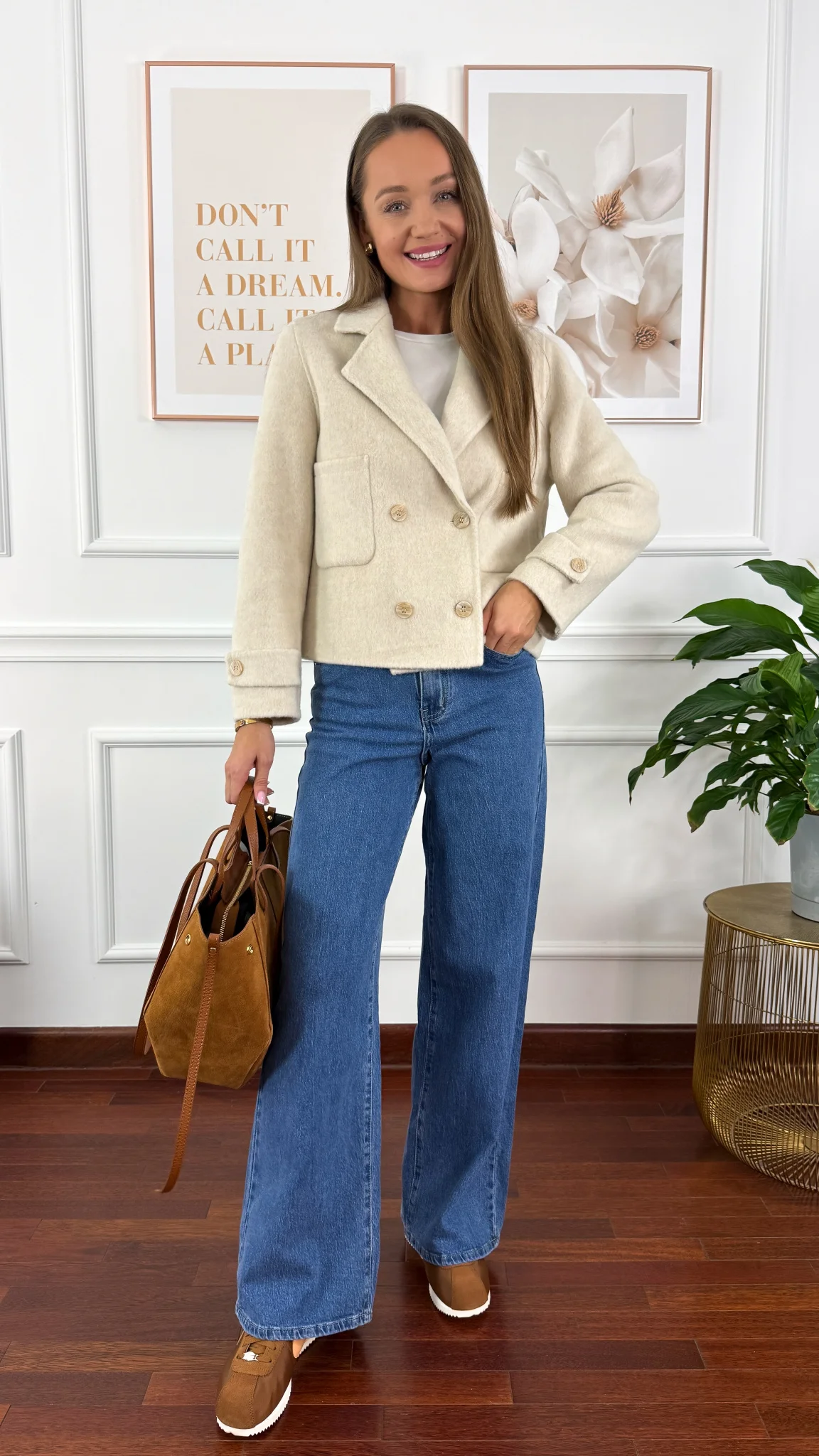 Wełniana kurtka Bellis beżowa