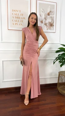 Sukienka maxi Grace brudny róż