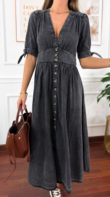 Denimowa szmizjerka maxi Lucy czarna