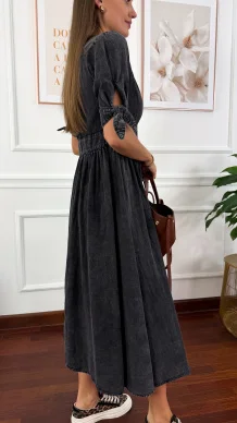 Denimowa szmizjerka maxi Lucy czarna