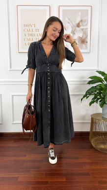 Denimowa szmizjerka maxi Lucy czarna