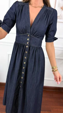 Denimowa szmizjerka maxi Lucy ciemny denim