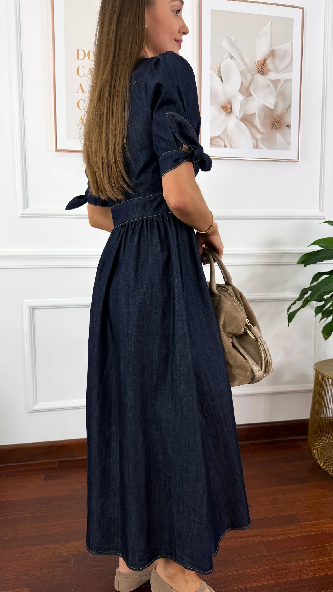 Denimowa szmizjerka maxi Lucy ciemny denim