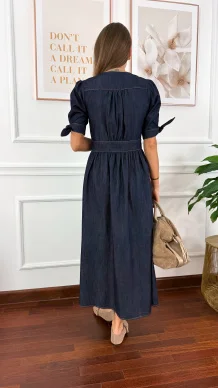 Denimowa szmizjerka maxi Lucy ciemny denim