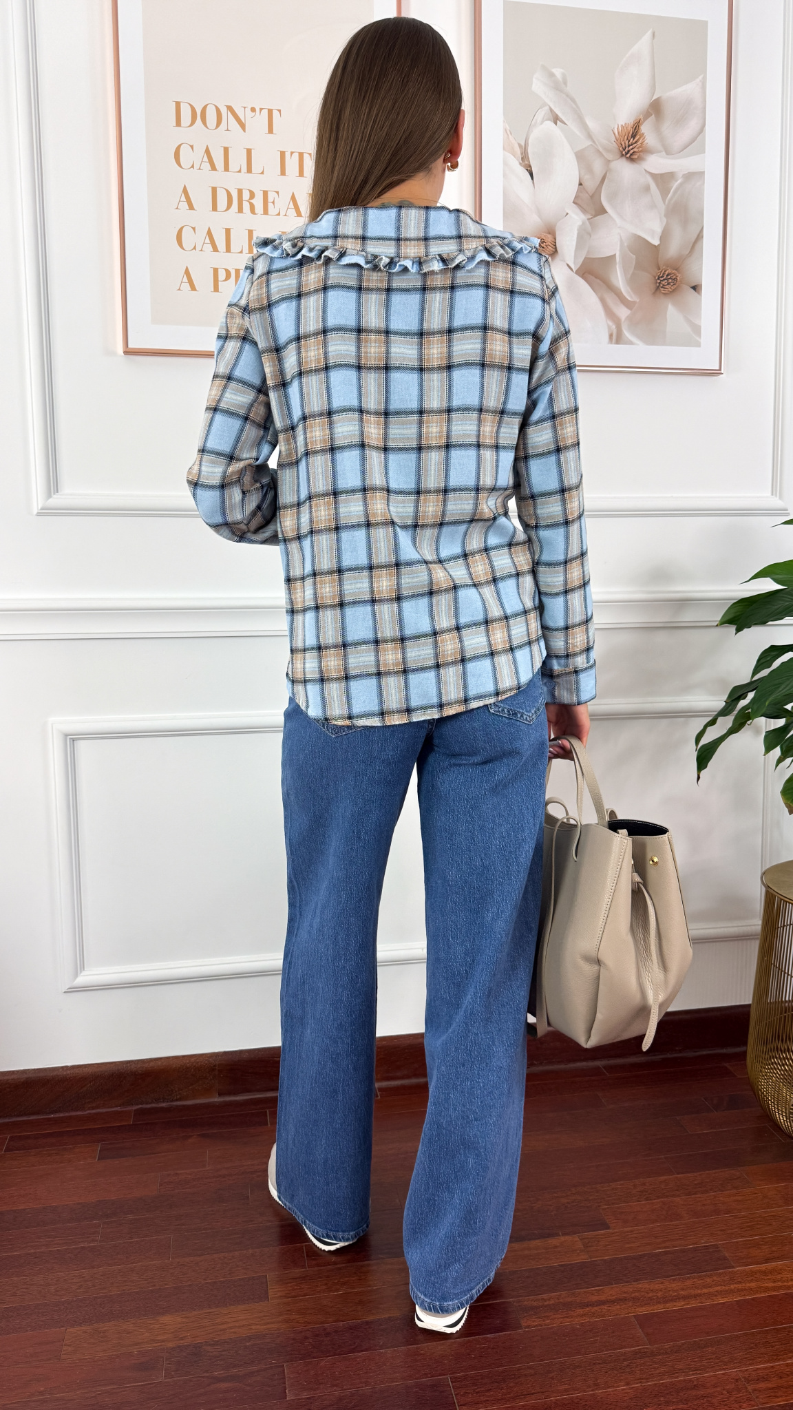 Koszula w kratę Azela w kratę niebieska